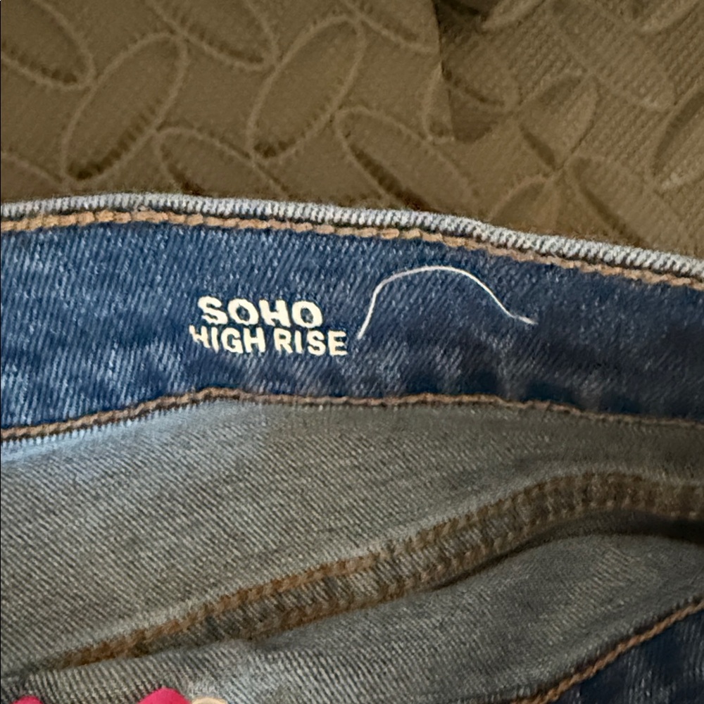 Nicole Miller Distressed Blue Denim Jeans - Picture 3 of 5